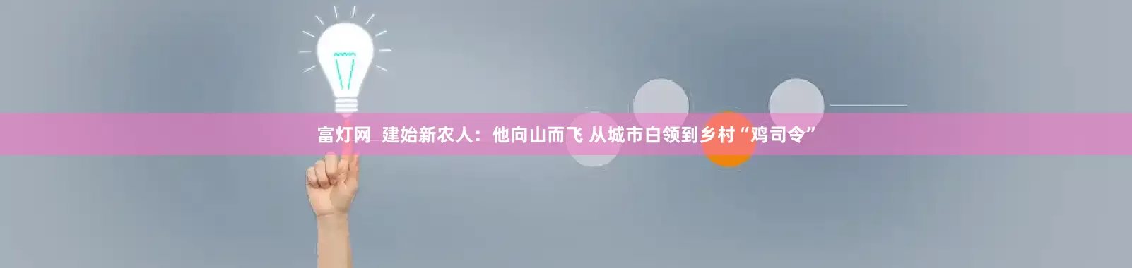 富灯网  建始新农人：他向山而飞 从城市白领到乡村“鸡司令”